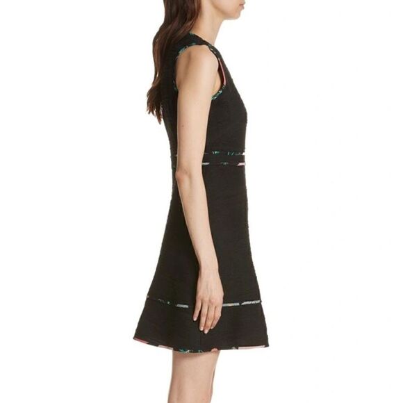 $398 EEUC Kate Spade Blossom Trim Dress in Black Picnic Perfect Tweed Size 2 - Picture 6 of 9